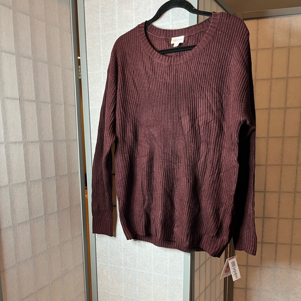 NWT LuLaRoe Mariah faux cashmere tighter knit sweater in maroon